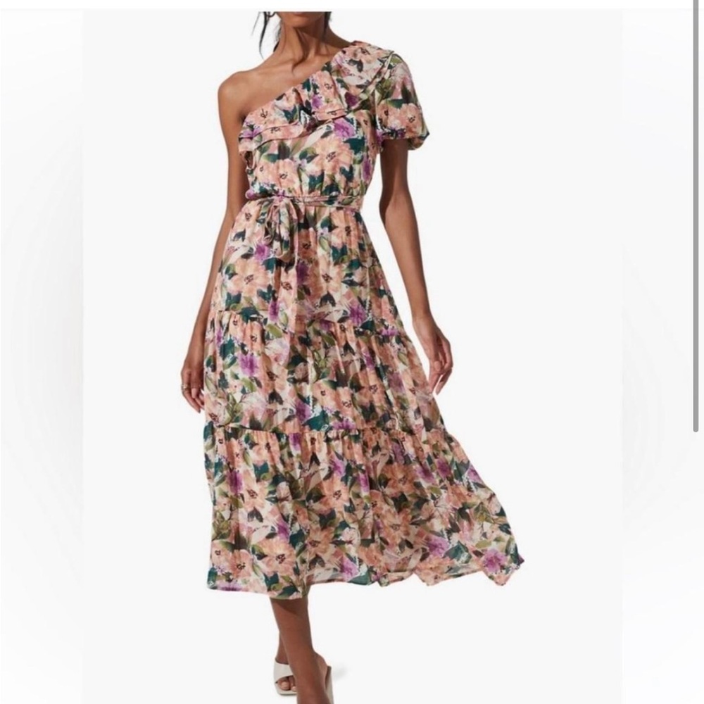 ASTR the Label Floral One-Shoulder Dress